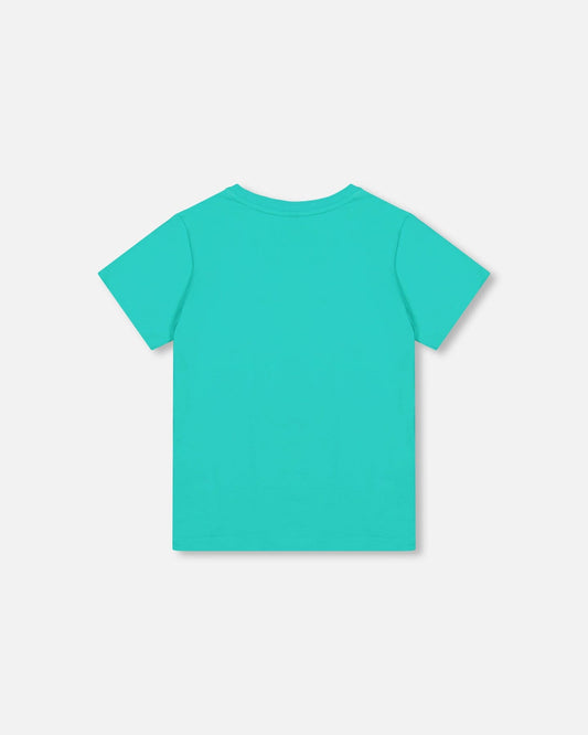 Organic Cotton Jersey T-Shirt Solid Turquoise