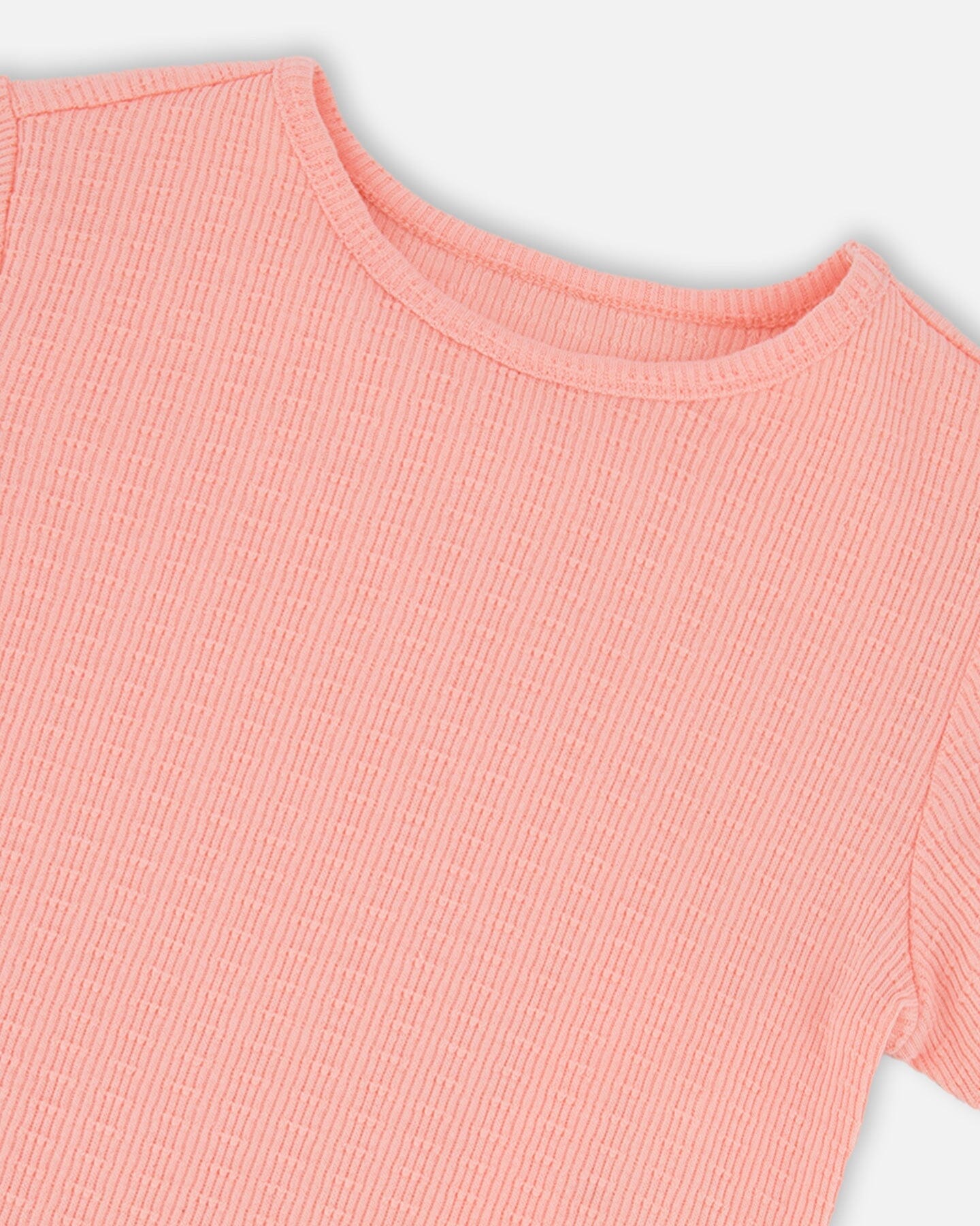 Crinkle Jersey T-Shirt Off Peach Pink
