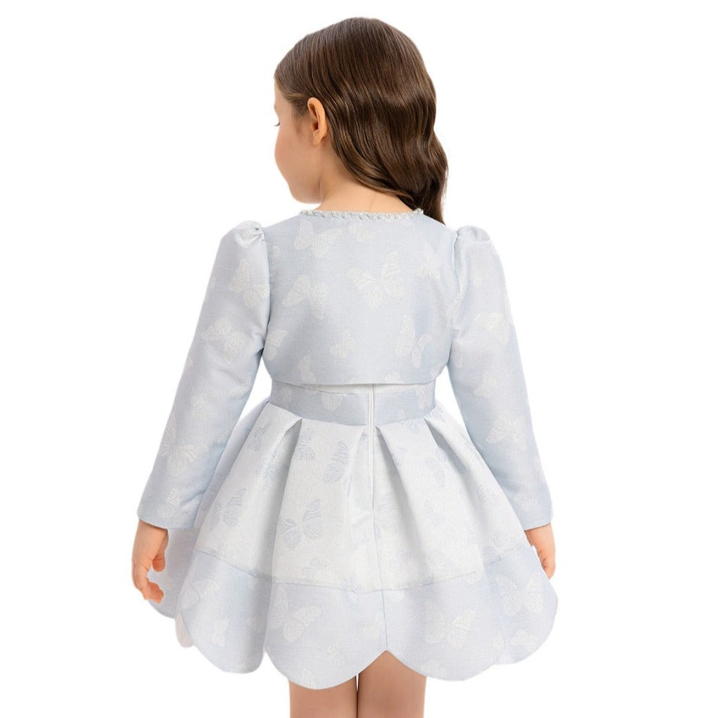 Robe de princesse bleu layette
