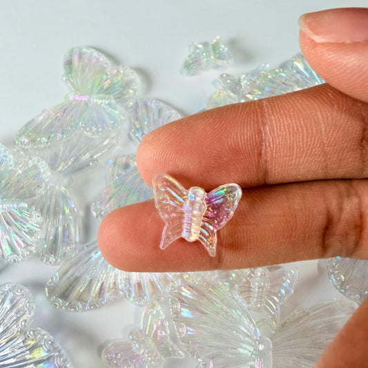 Breloques papillons transparents pour bricolage