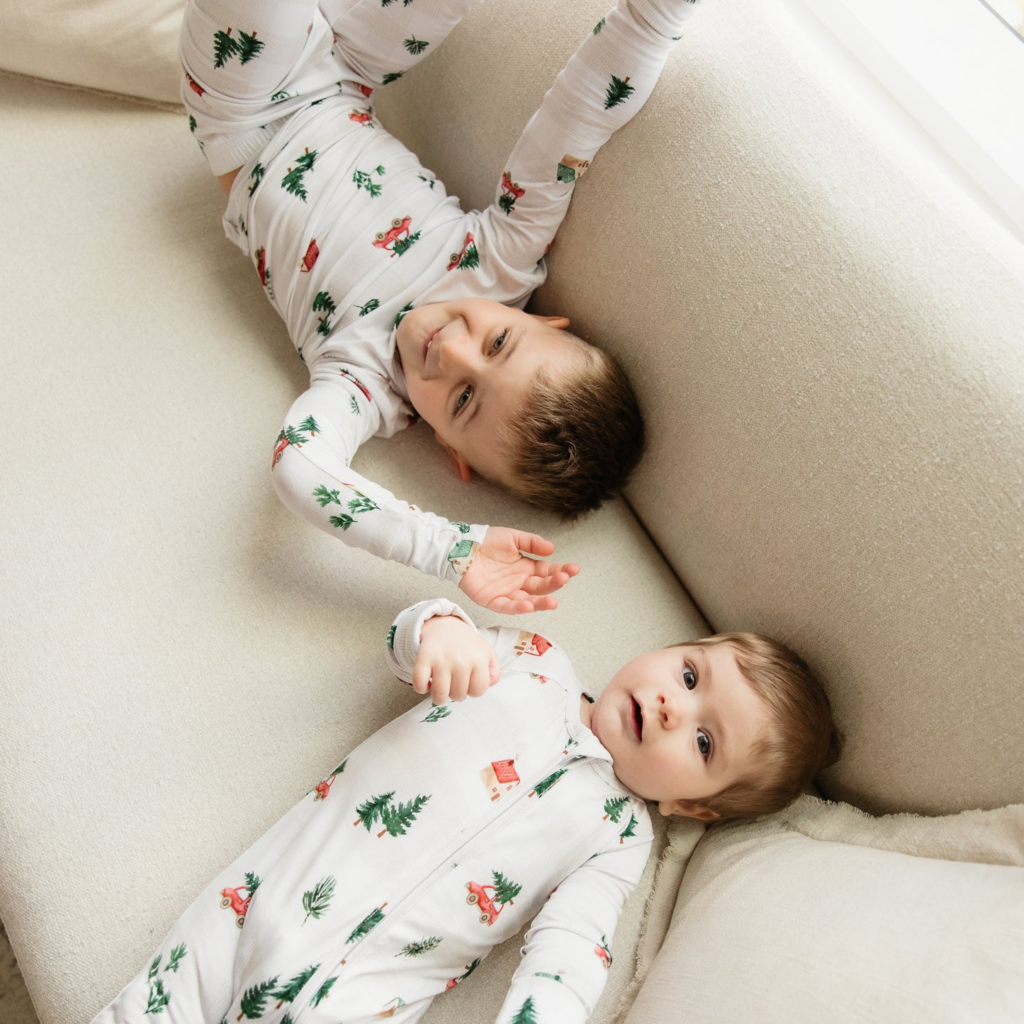 Winter Cottage Bamboo Zippered Romper