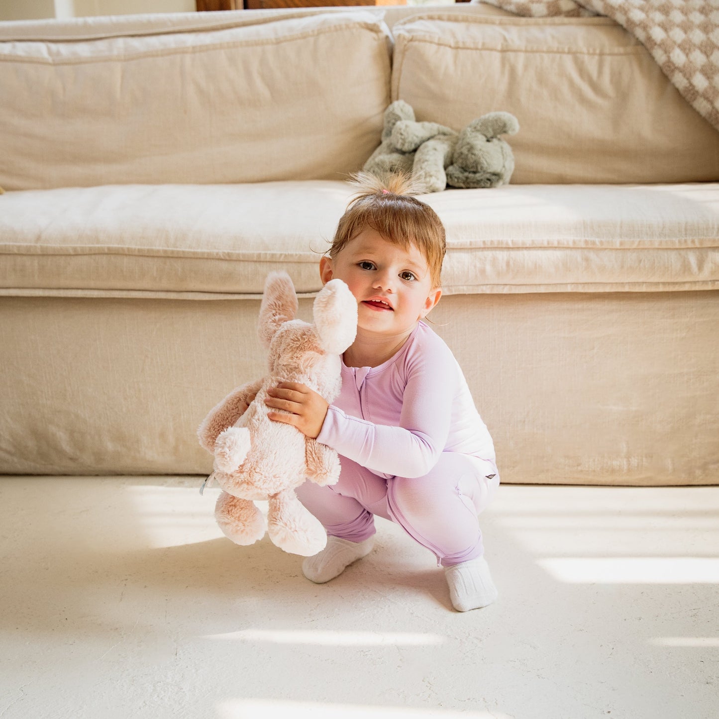 Lilac Bamboo Convertible Zippered Romper