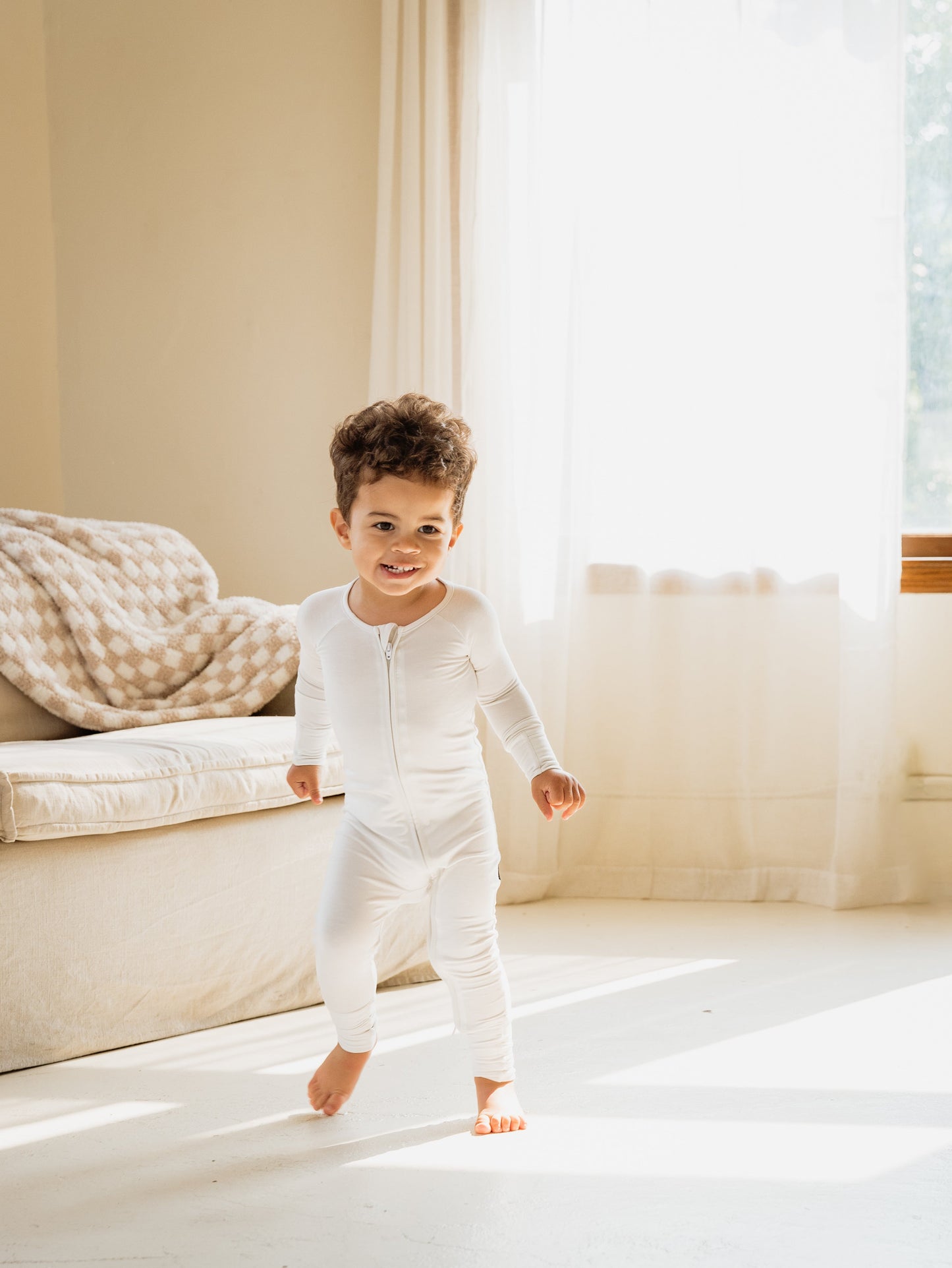 Cloud Grey Bamboo Convertible Zippered Romper