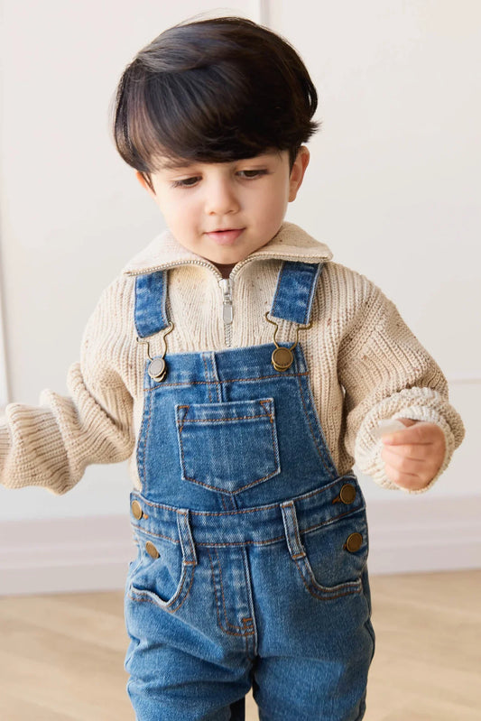 Jordie Denim Overalls in Mid Wash | Jamie Kay