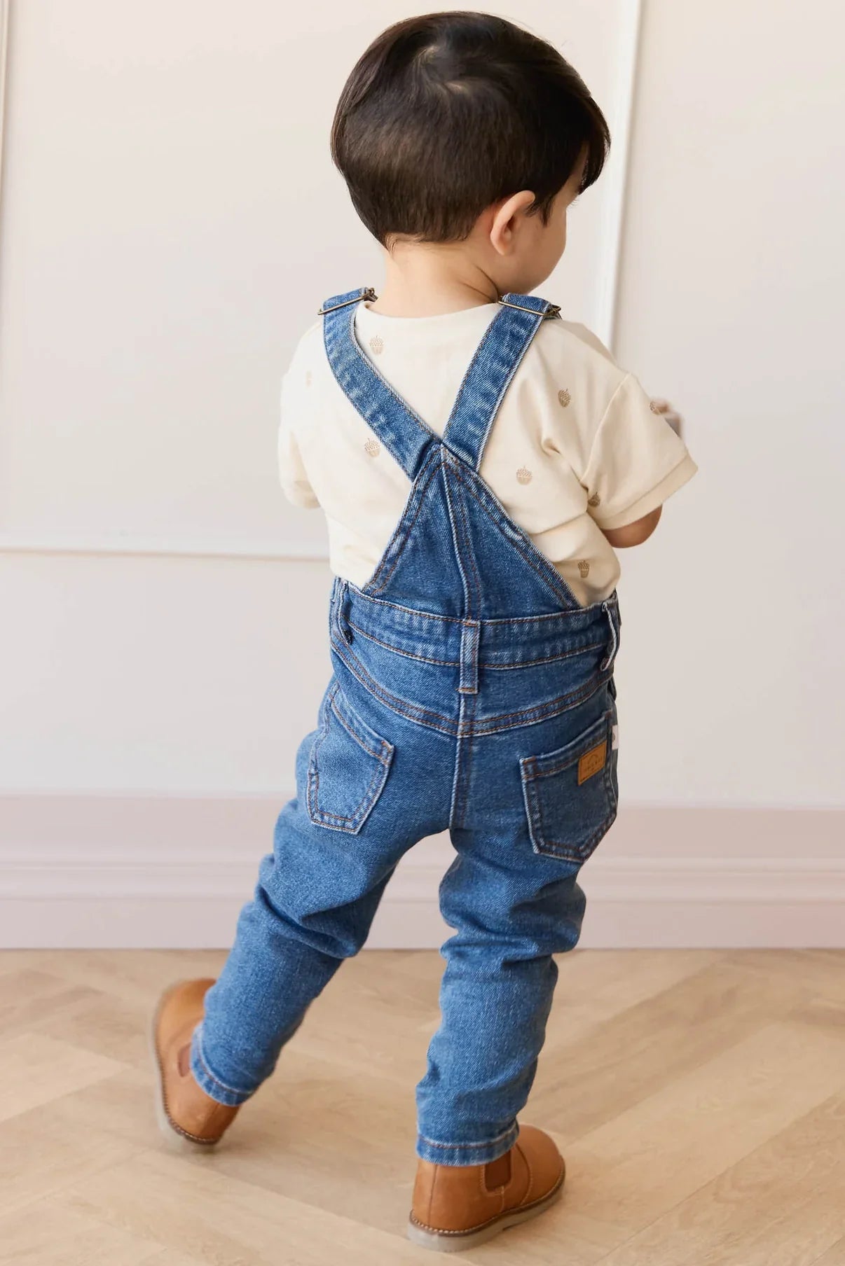 Salopette Jordie en denim, délavage moyen | Jamie Kay