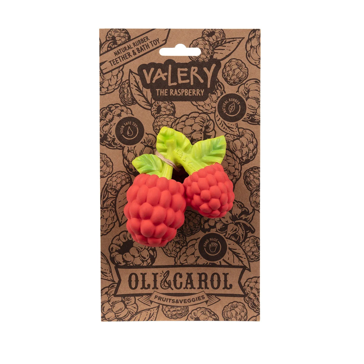 Valery the Raspberry Baby Natural Rubber Teether Toy