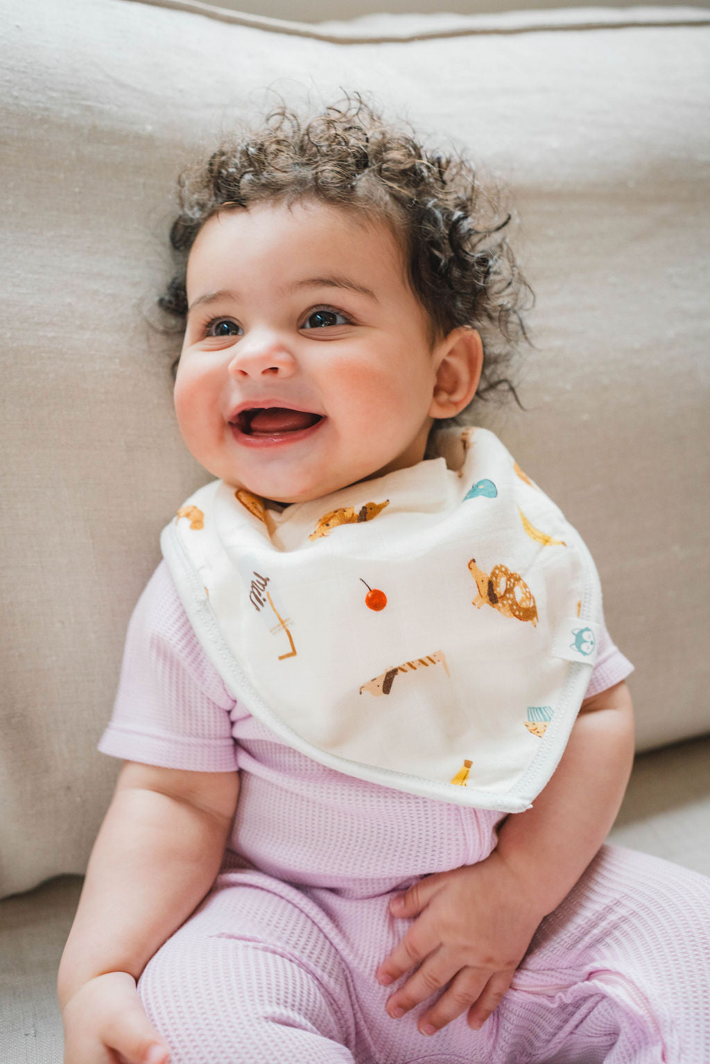 Lot de 2 bavoirs bandana - Petit-déjeuner français
