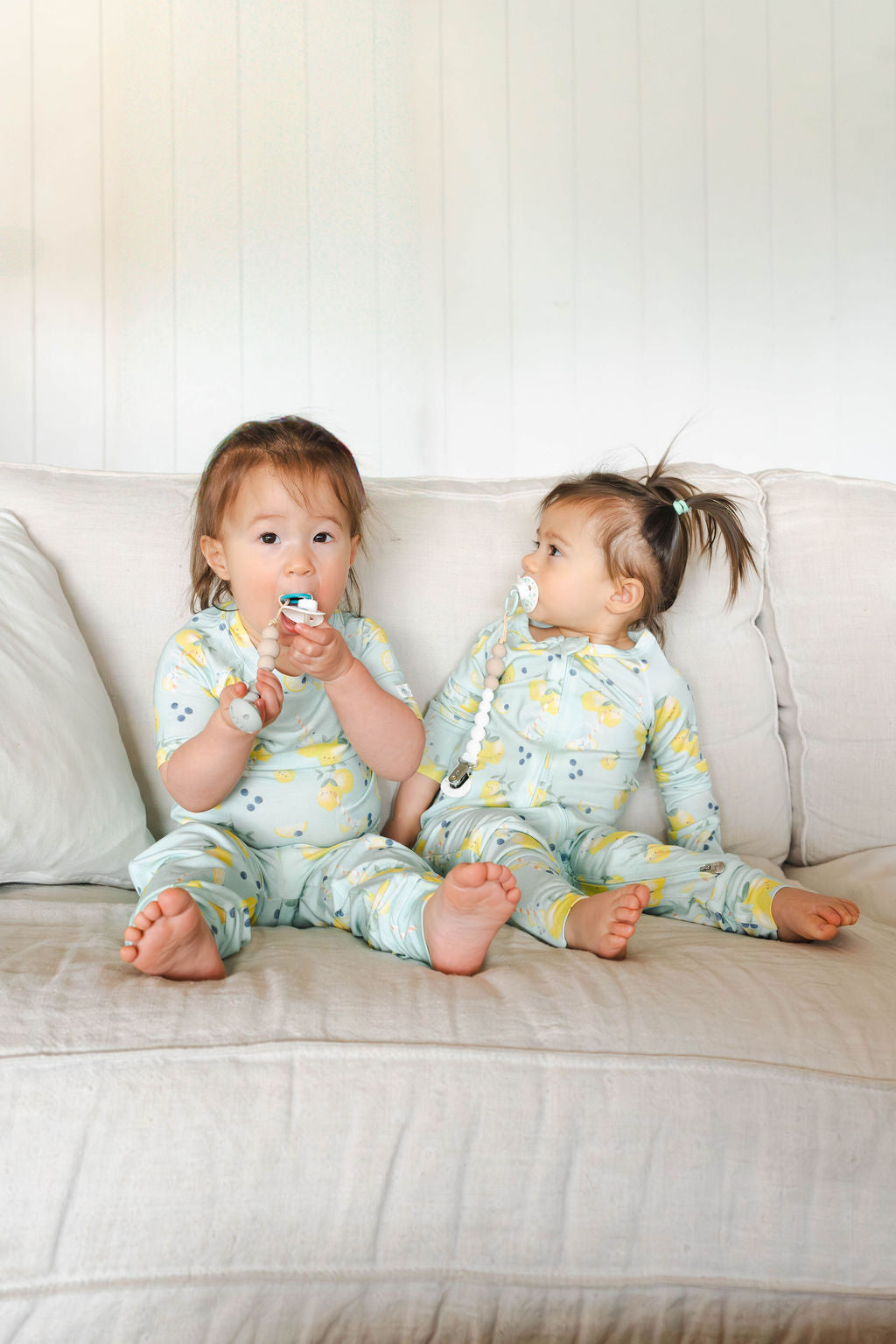 Ensemble de pyjama d'été en TENCEL™ - manches courtes, pantalon long - Lemon Squeezy