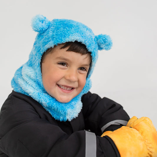 Cagoule ours en peluche Marine Ombre
