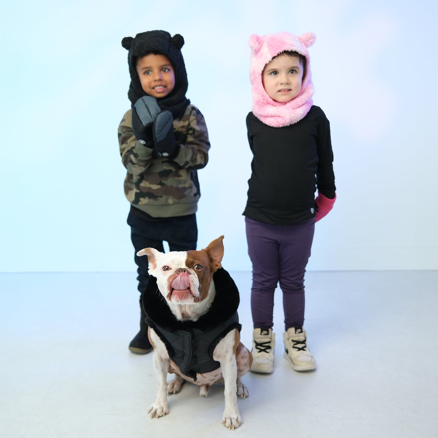 Midnight Black Plush Bear Balaclava