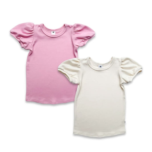 Kids Bamboo Puffed Sleeve T-Shirt | Cream