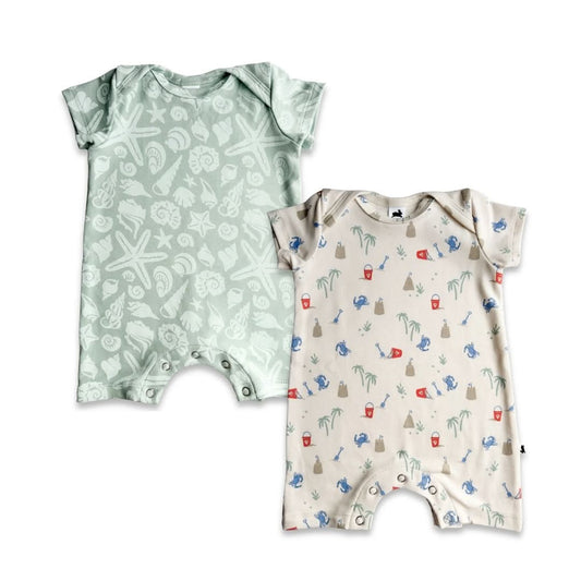 Barboteuse short bébé en bambou | Souvenirs côtiers