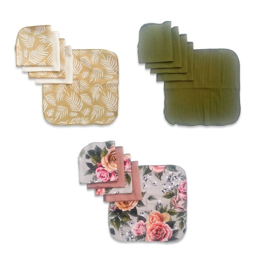 Bamboo Baby Washcloths (Pack of 5) | Palm Fronds & Cream