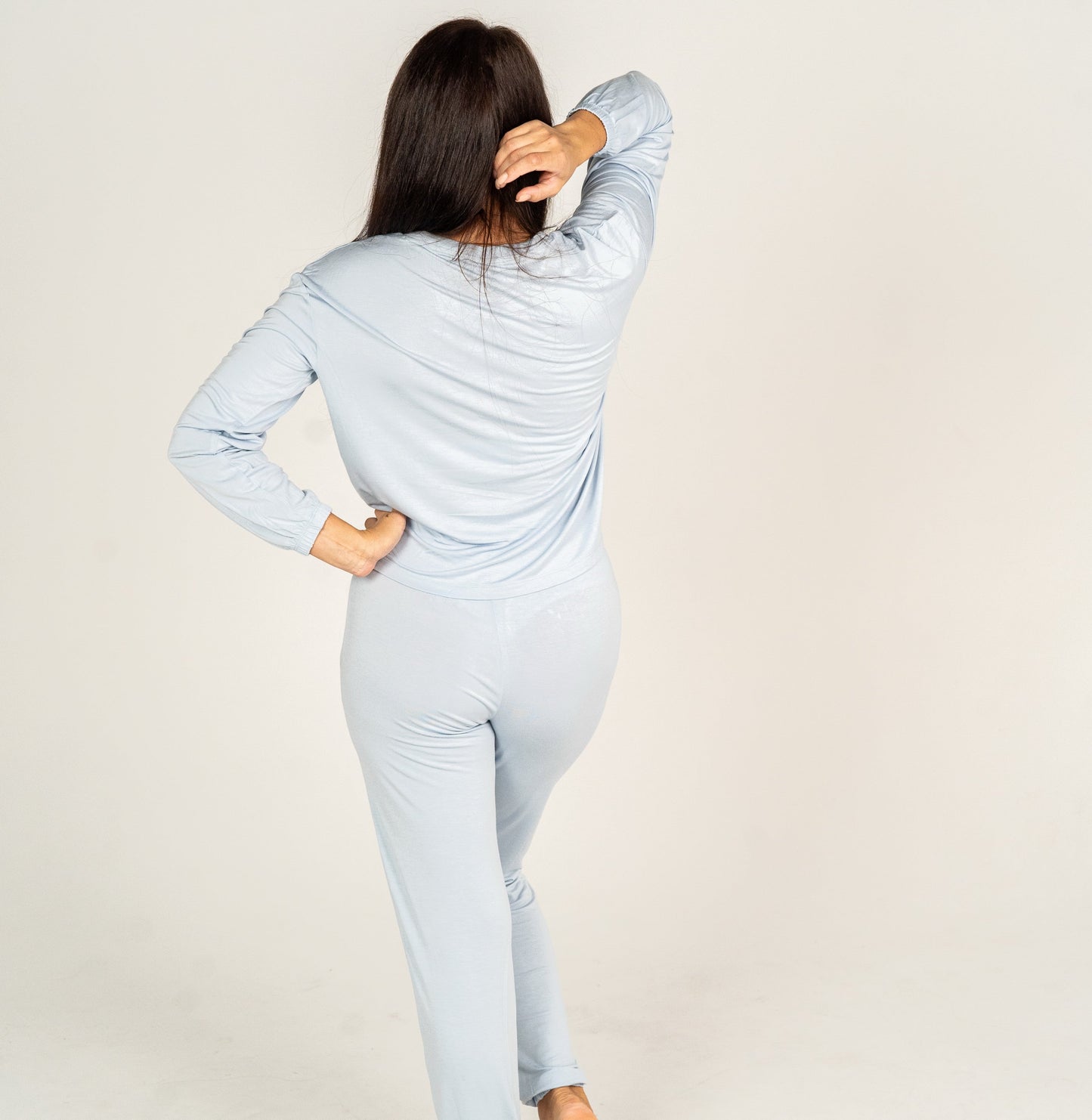 Women's Bamboo Long Sleeve Loungewear Set (Magic Cloud)