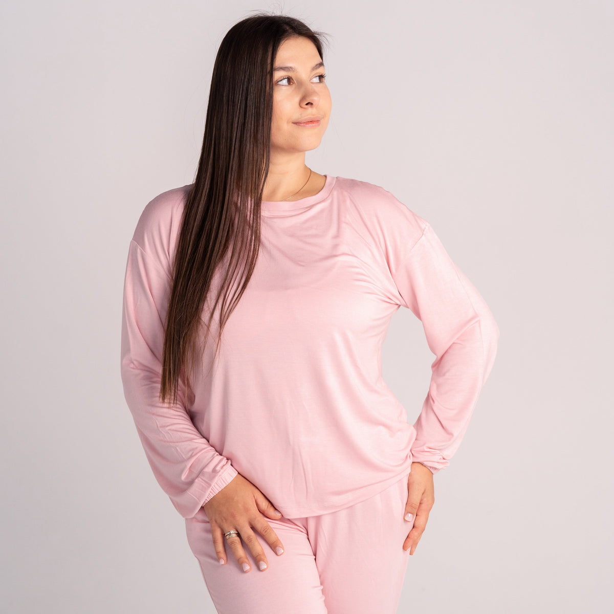 Women's Bamboo Long Sleeve Loungewear Set (Coral Blush)