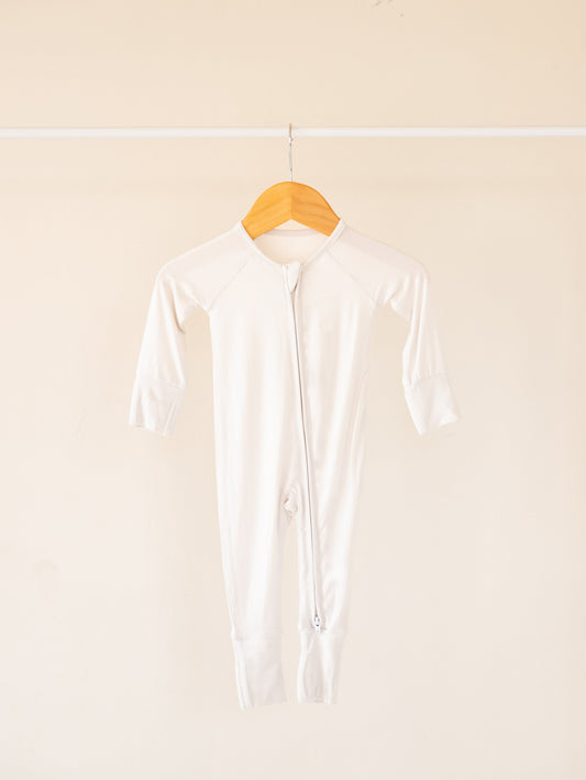 Cloud Grey Bamboo Convertible Zippered Romper