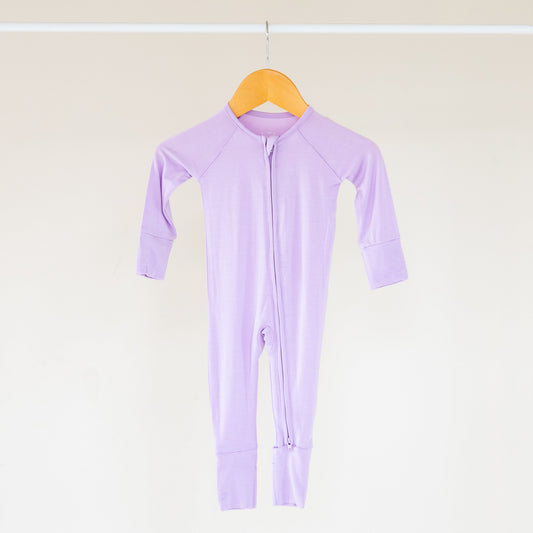 Lilac Bamboo Convertible Zippered Romper