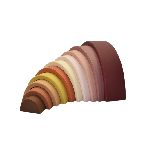 Empileur arc-en-ciel en silicone - Rose bordeaux 10 pièces