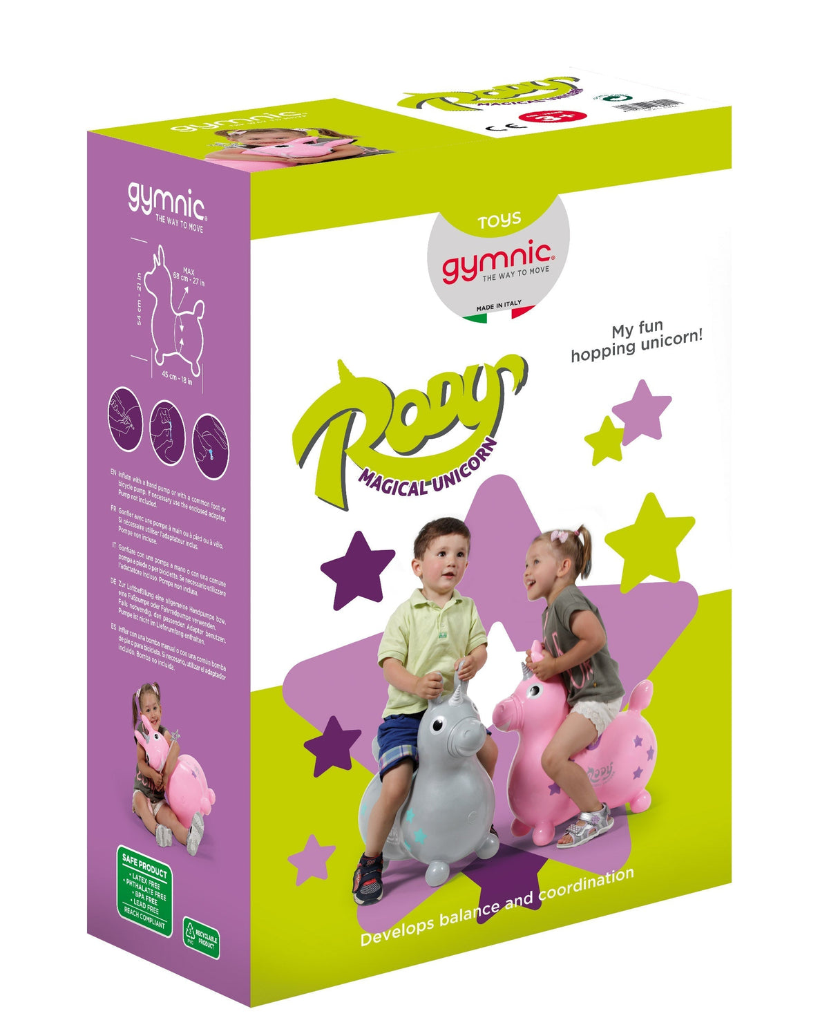 Rody Magical Unicorn Bounce Toy with Pump