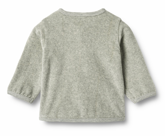 Sweat Cardigan Toto | Melange Grey | Wheat Clothing