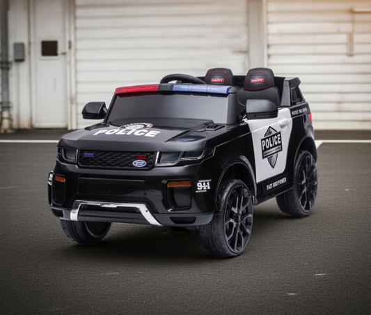 Voiture électrique 12V style Range Rover de police 2026 pour enfants avec télécommande et talkie-walkie