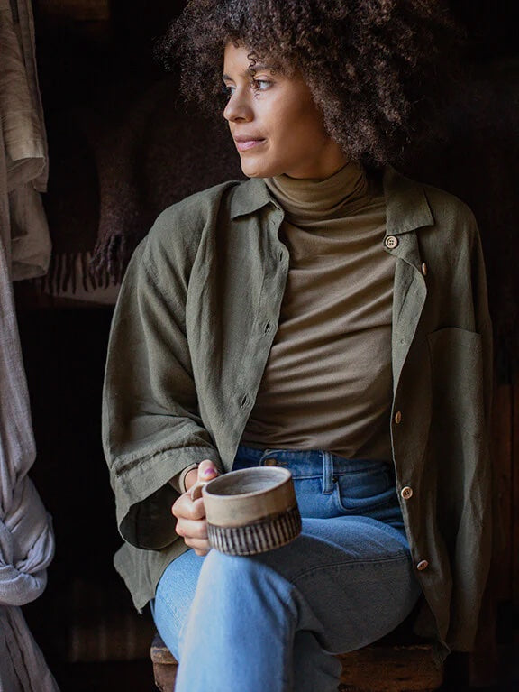 La chemise en lin | Olive