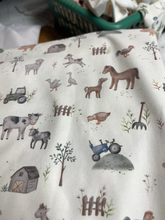 Farm Print Reversible Bandana Bib