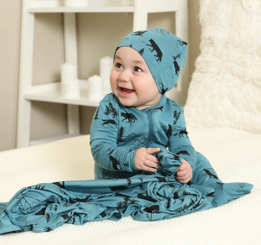 Bamboo Zip-up Footed Sleeper (Call of the Wild Print)