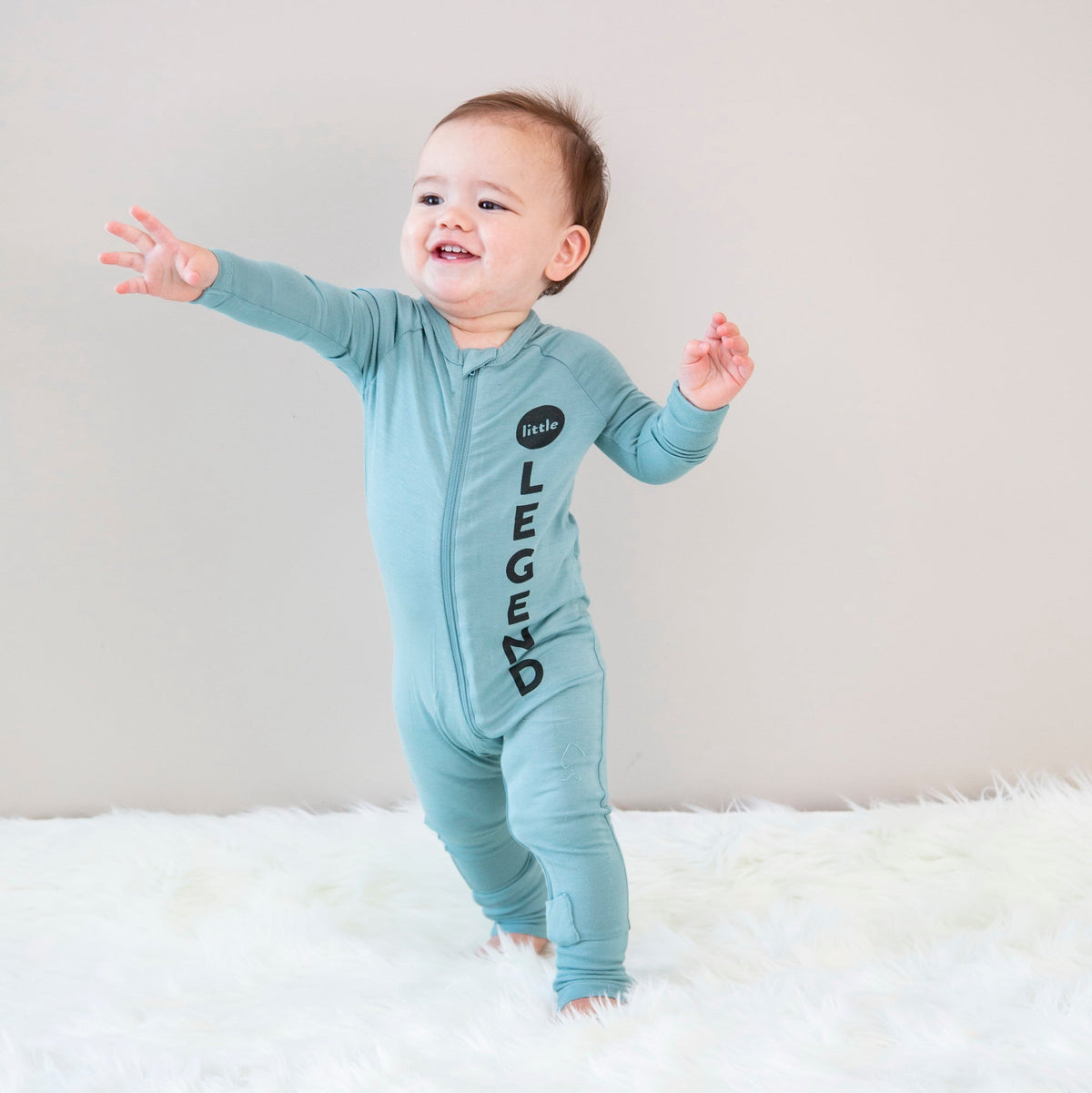 Bamboo 2-way Zipper Romper/Footless Sleeper (Mineral)