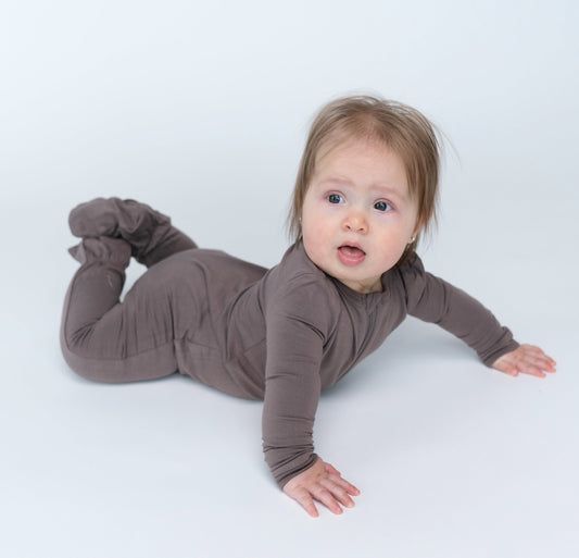 Bamboo Zip Up Footies (Antler)