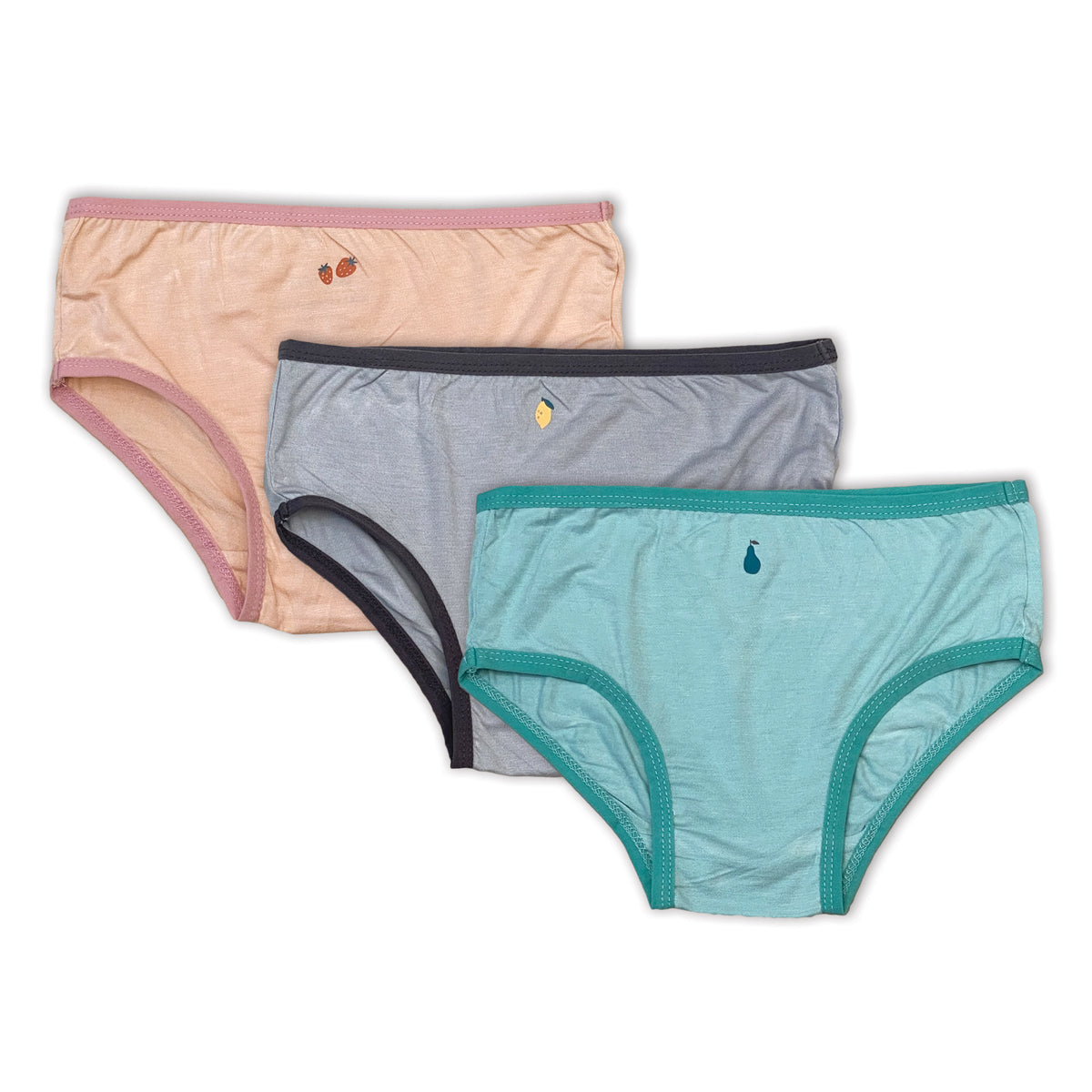Bamboo Girls Bikini Underwear 3 pack (Cotton Candy/Blossom/Shadow)