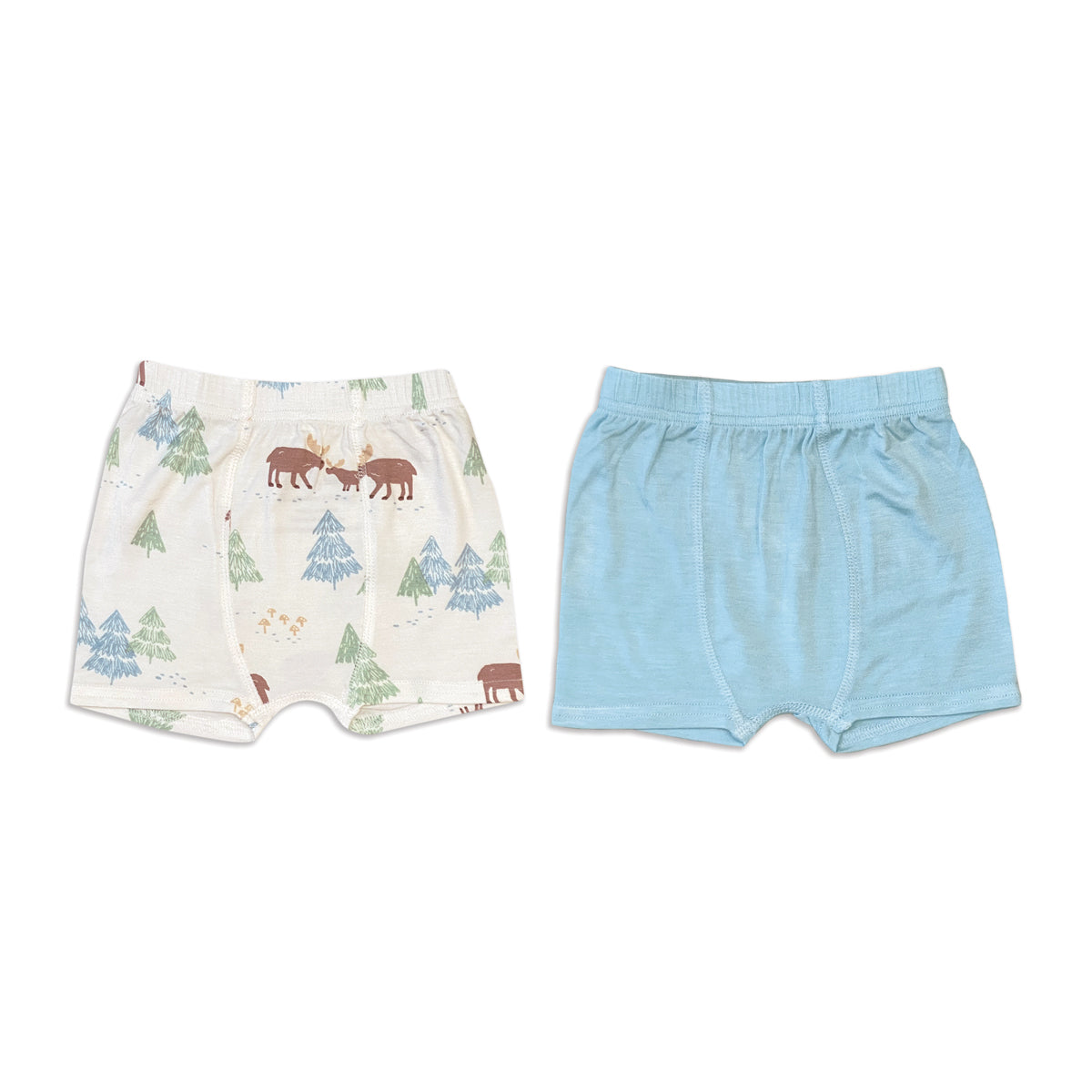 Bamboo Underwear Shorts 2 Pack(Moose Woods Print/Sky)