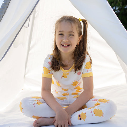 Bamboo Short Sleeve Pajama Set (Little Chick Print)
