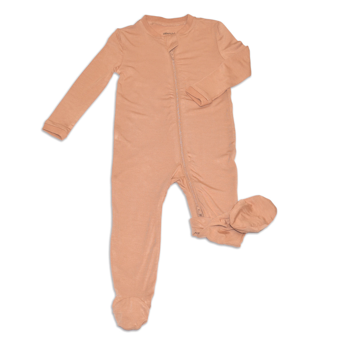 Bamboo Footies with Two Way Zipper (Toast)