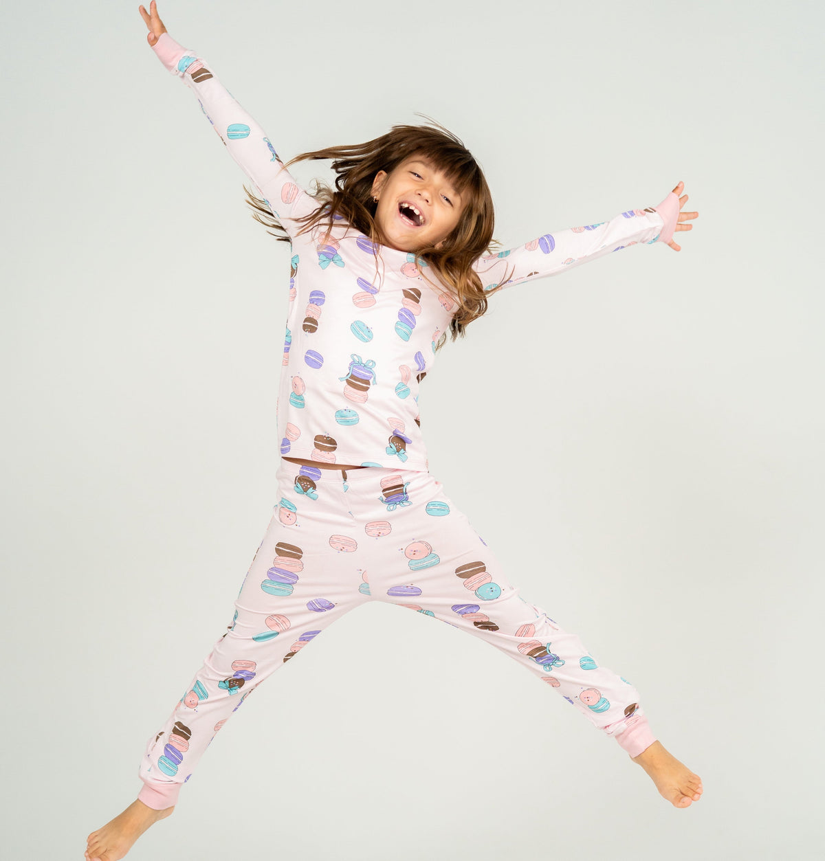 Bamboo Long Sleeve Pajama Set (Macaron Party Print)
