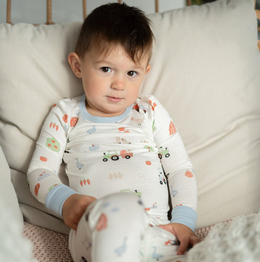 Bamboo Long Sleeve Pajama Set (Pumpkin Farm Print)