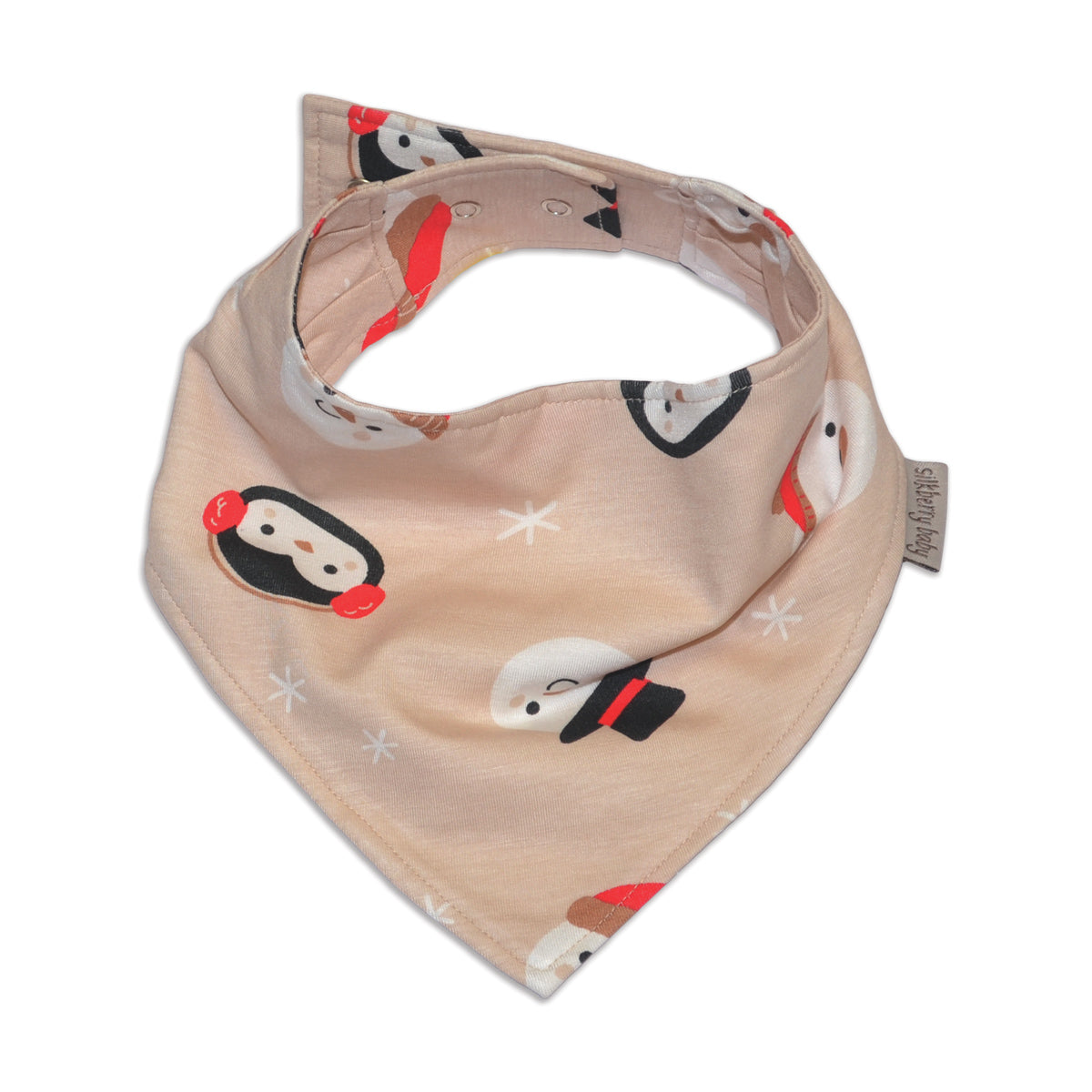 Bamboo Bandana Bib (Snowy Faces Print)