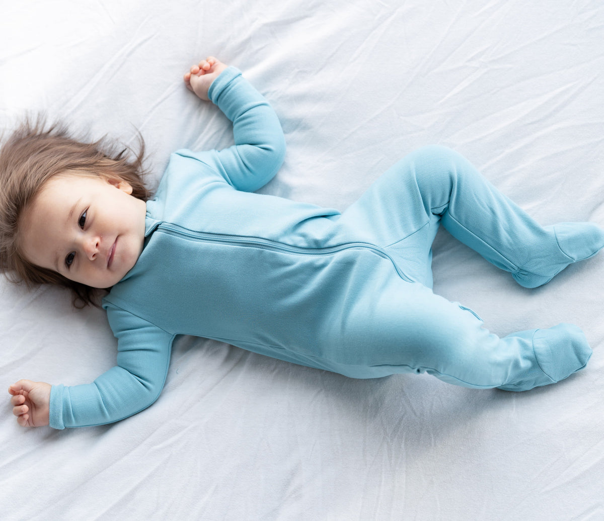 Bamboo Fleece Footie W/2 Way Zipper (Reef)