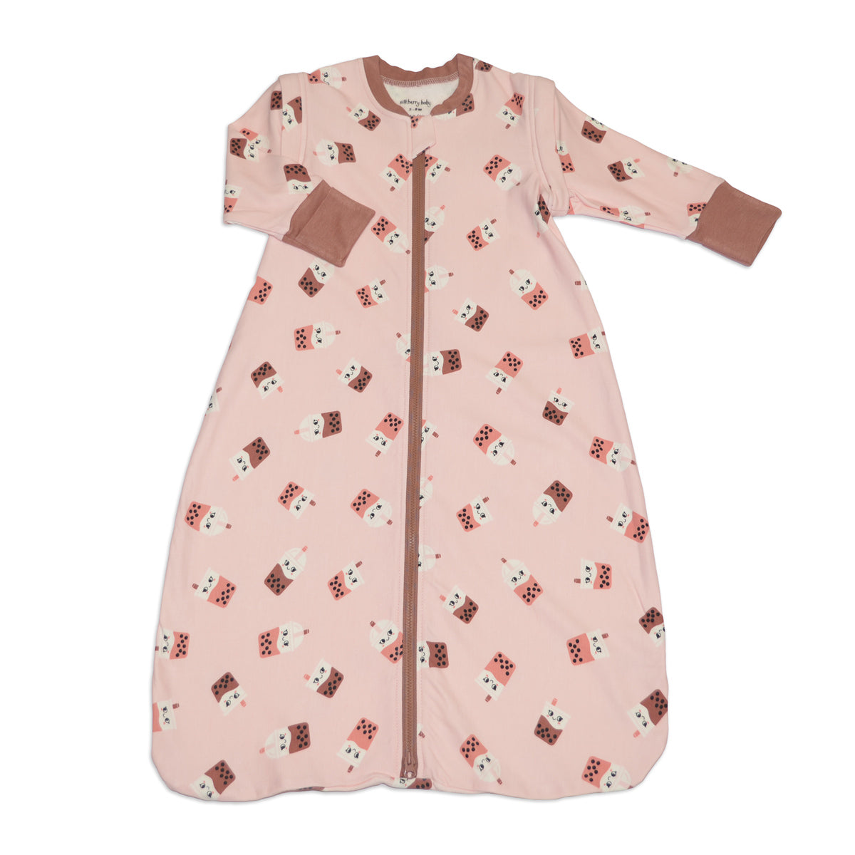Bamboo Fleece Sleeping Sack w/Detachable Sleeves (Bubble Tea Time Print)