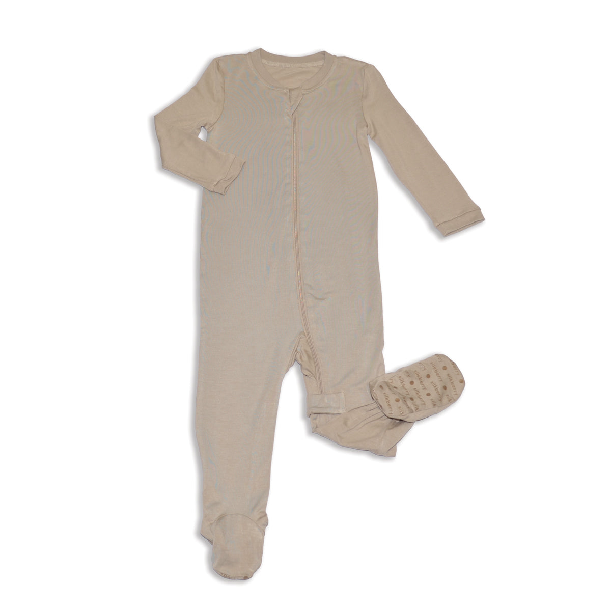 Bamboo Footies with Two Way Zipper (Owl Feather)