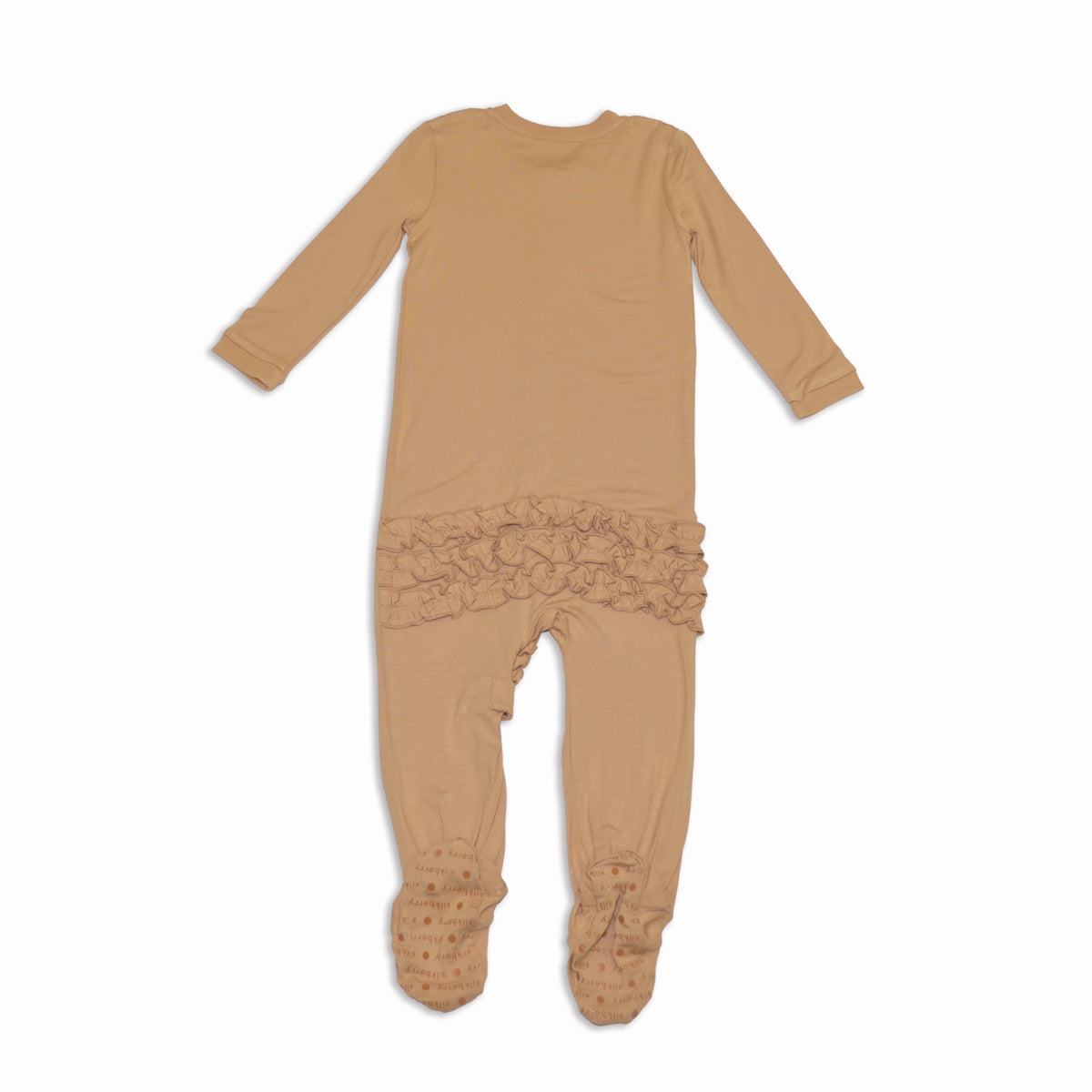 Bamboo Ruffle Footies with Two Way Zipper (Cookie)
