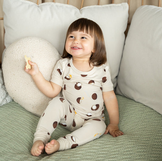 Bamboo Short Sleeve Pajama Set (Coconut Print)