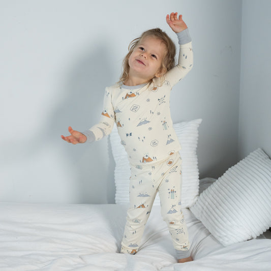 Bamboo Long Sleeve Pajama Set (Ski Club Print)