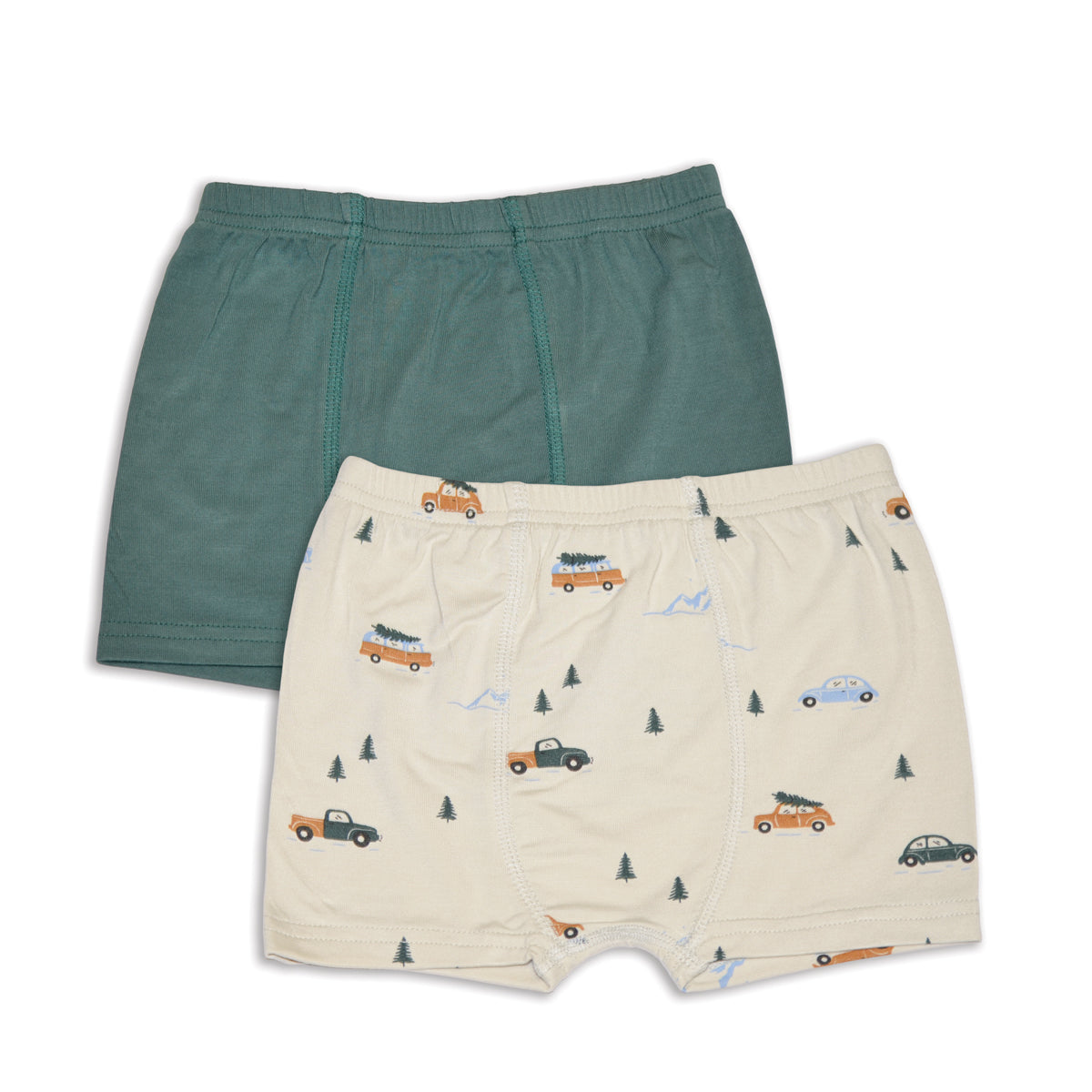 Bamboo Underwear Shorts 2 Pack(Winter Road Trip Print/Pine)