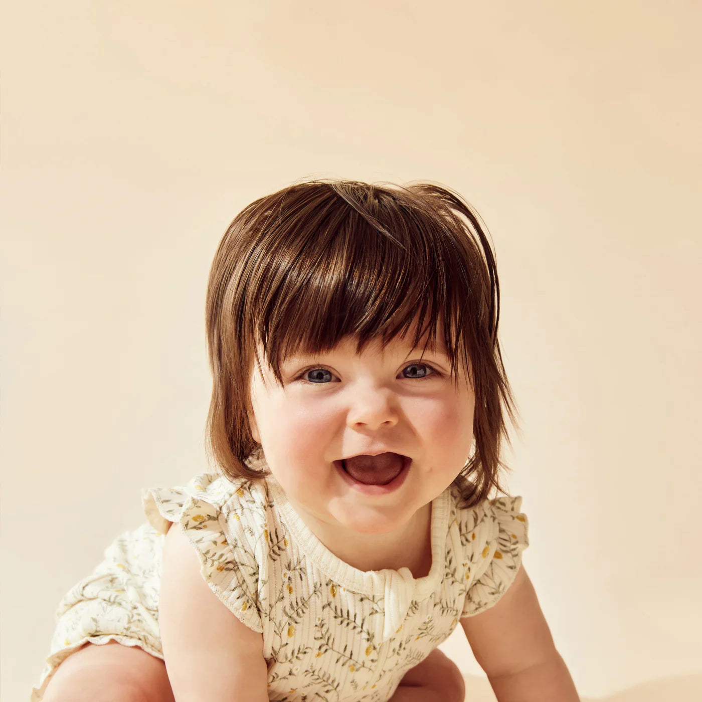 Lemon Leaf Organic Ruffle Zipsuit | Wilson + Frenchy
