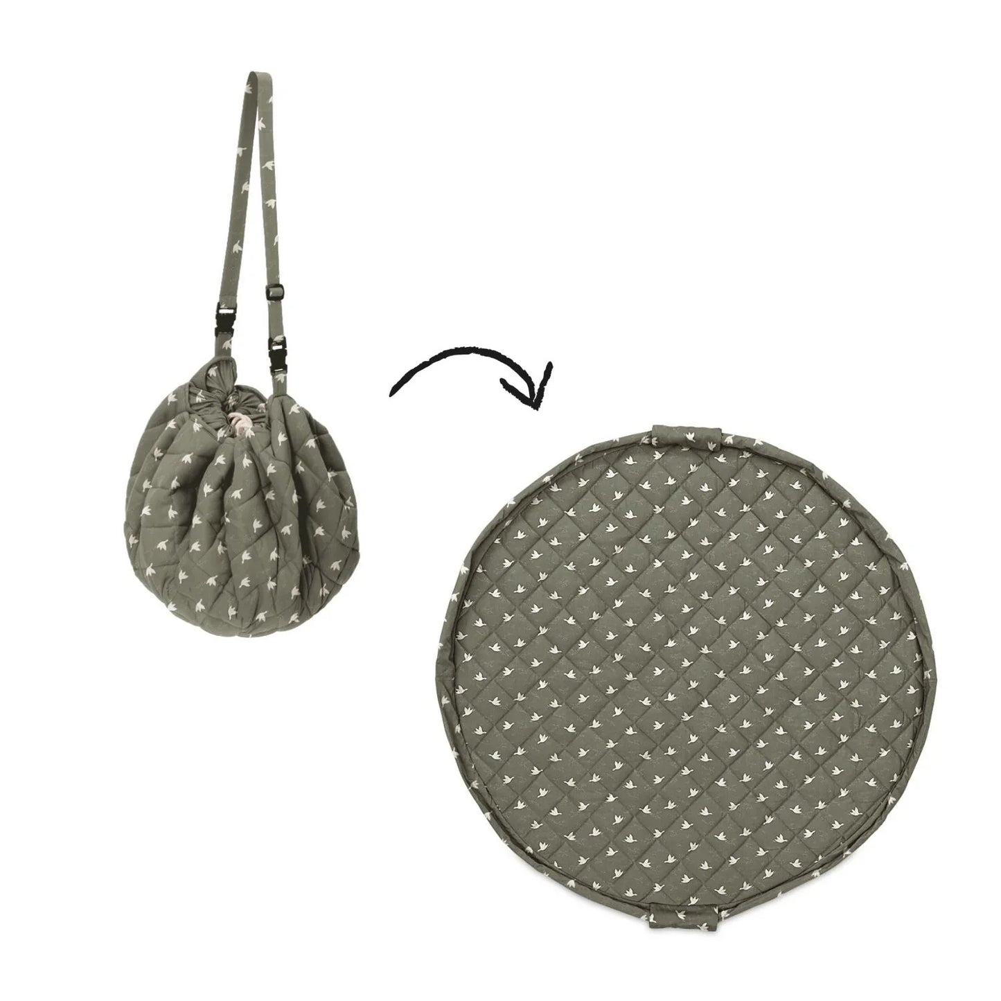 Tapis et sac bébé doux bio | Oiseaux | play&go