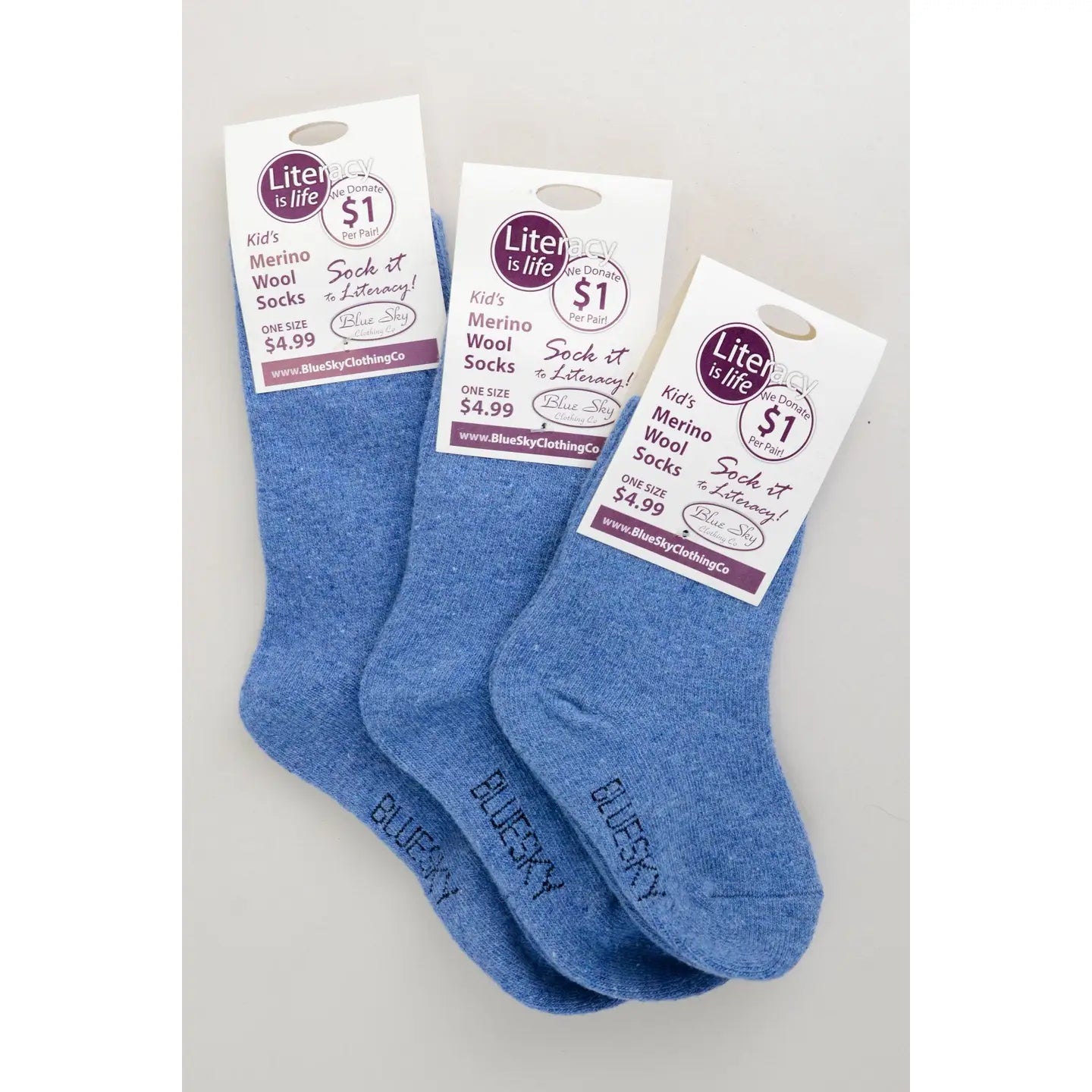 Chaussettes en laine mérinos Little Ones | Denim