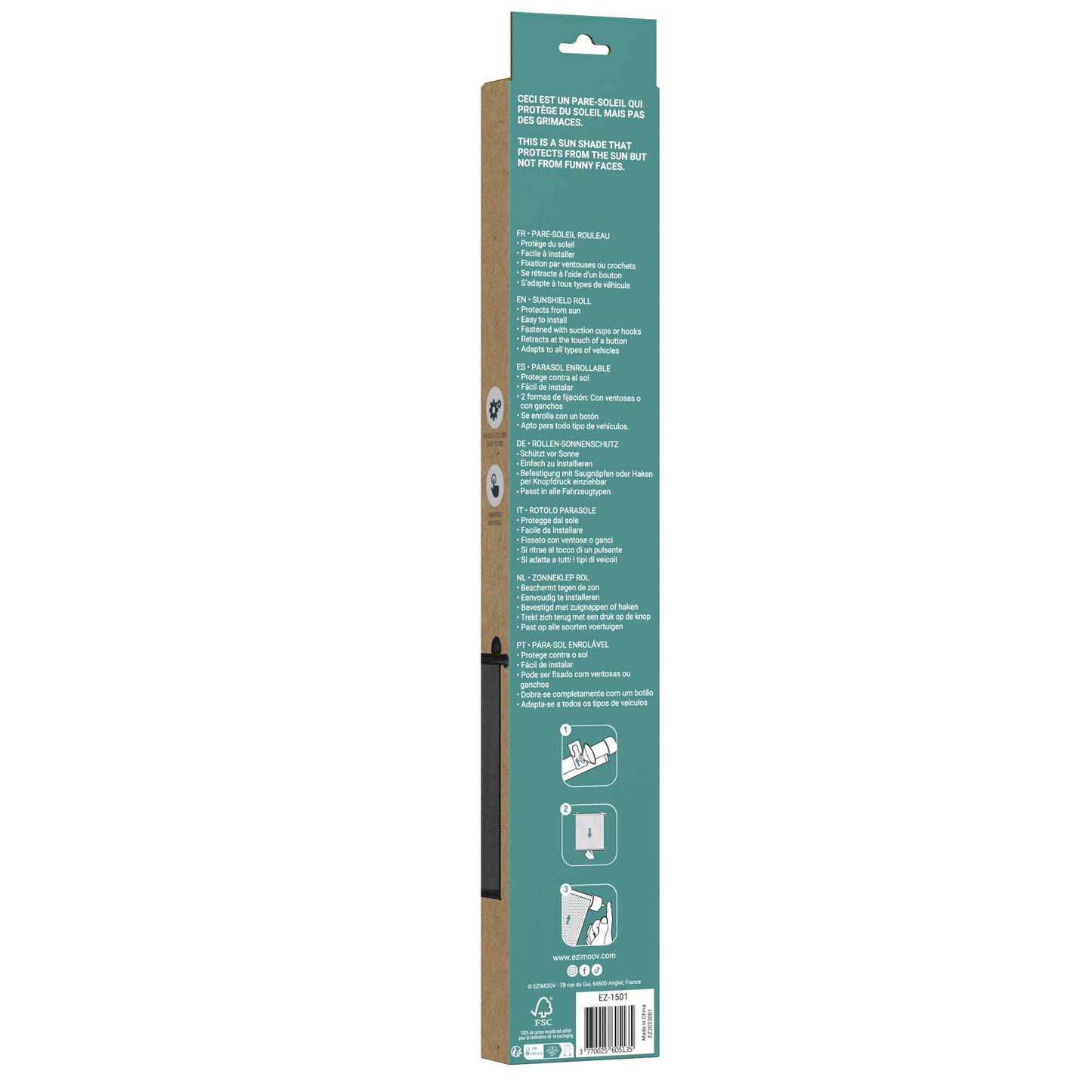 Pare-soleil de voiture extensible à ventouses