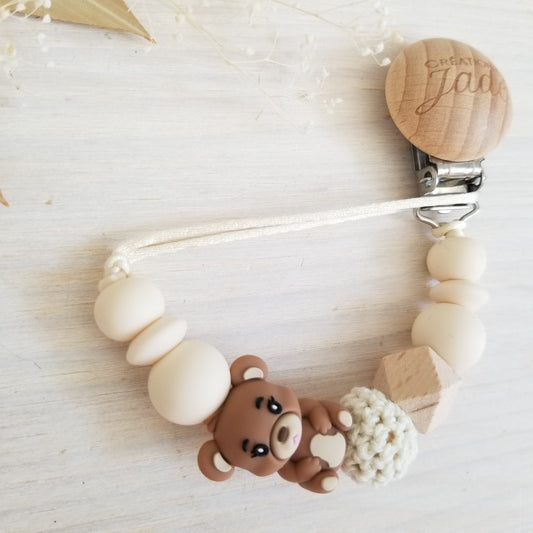 Attache-suce Bois - Ourson mignon