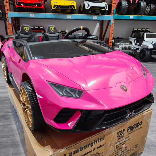 Voiture électrique pour enfants de luxe 2 places Lamborghini Huracan 24V 2026 avec télécommande